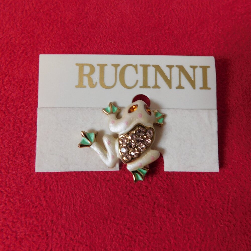 Ladies Rucinni Frog Brooch